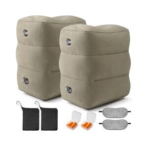 Maliton Inflatable Travel Foot Rest Pillow for Travel on Air Train Car Toddler